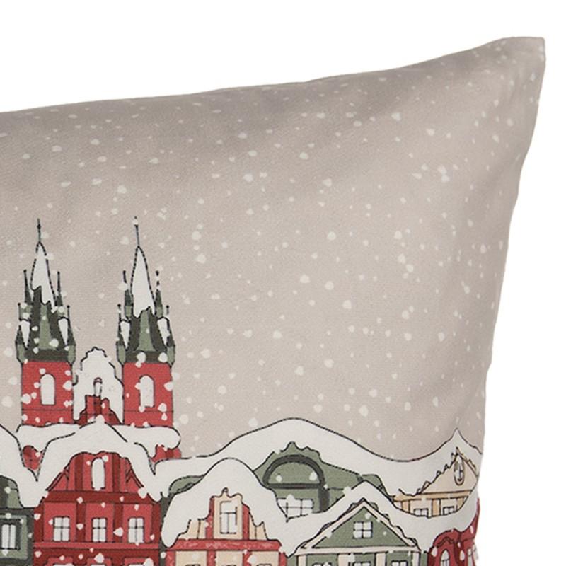 Clayre & Eef KT021.409 Kussenhoes 45x45 Cm Beige Polyester Winter