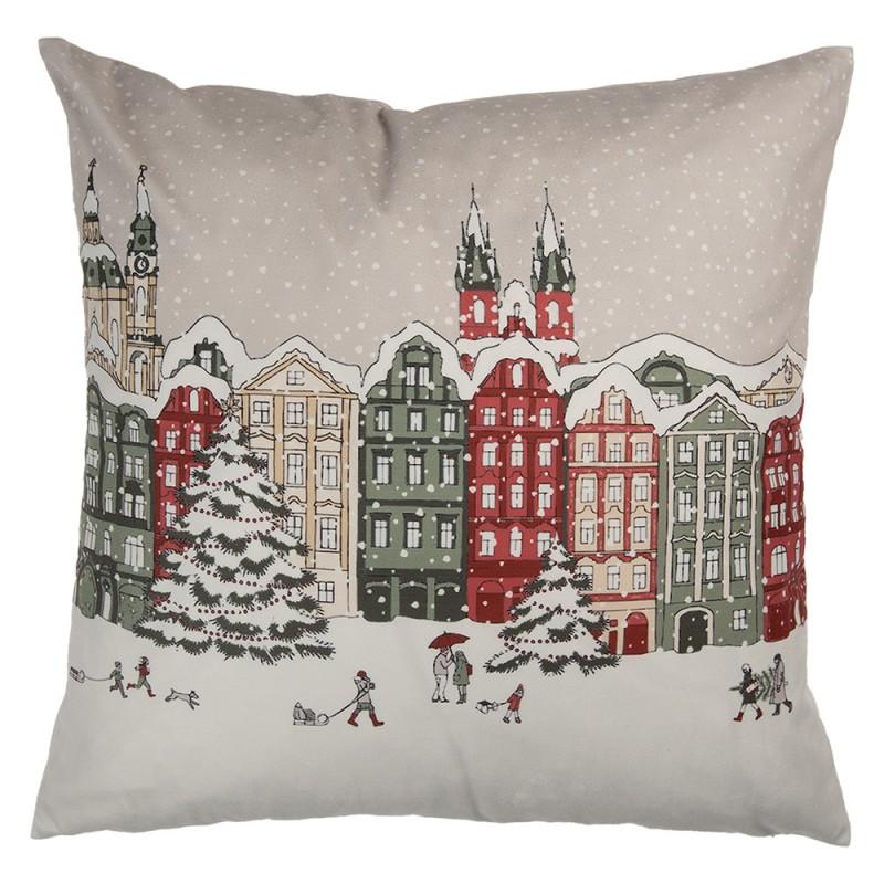 clayre & eef KT021.409 Kussenhoes 45x45 cm Beige Polyester Winter