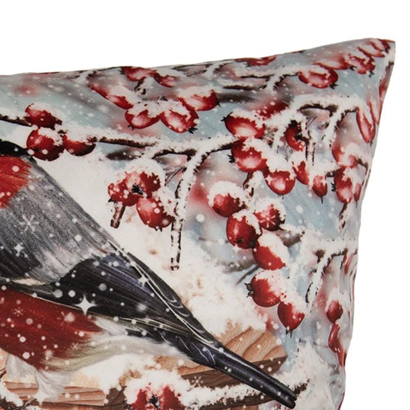 Clayre & Eef KT021.412 Kussenhoes 45x45 Cm Blauw Polyester Vogels