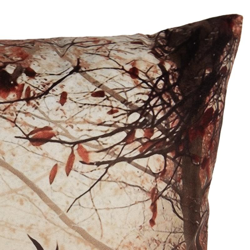Clayre & Eef KT021.414 Kussenhoes 45x45 Cm Bruin Polyester Hert