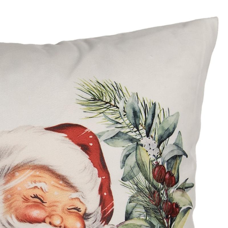 Clayre & Eef KT021.420 Kussenhoes 45x45 Cm Wit Polyester Kerst