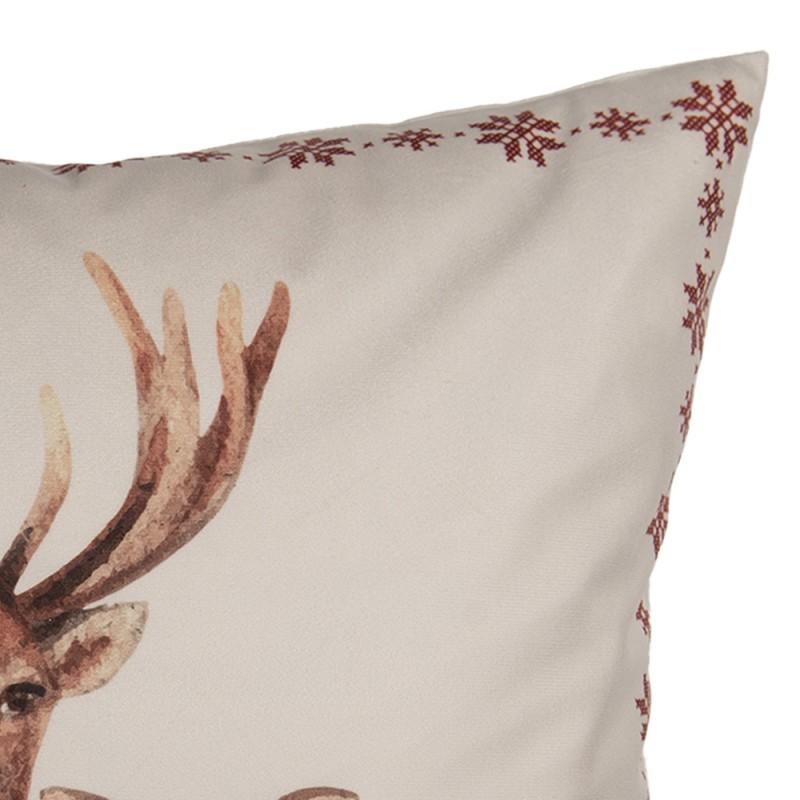 Clayre & Eef KT021.421 Kussenhoes 45x45 Cm Beige Polyester Hert