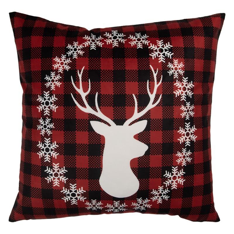 clayre & eef KT021.425 Kussenhoes 45x45 cm Rood Polyester Hert
