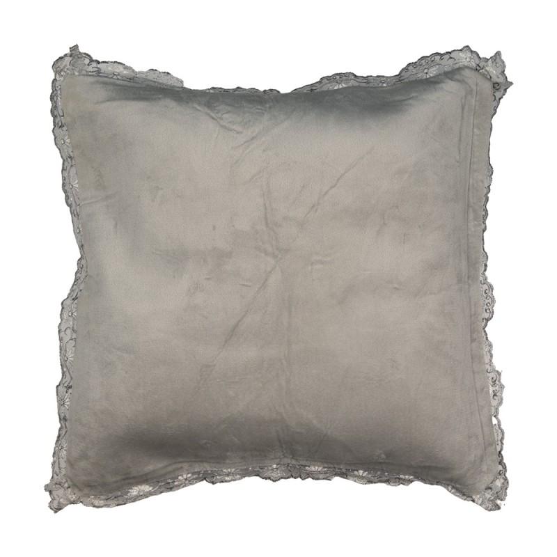 Clayre & Eef KT030.054 Kussenhoes 55x55 Cm Paars Synthetisch Vierkant
