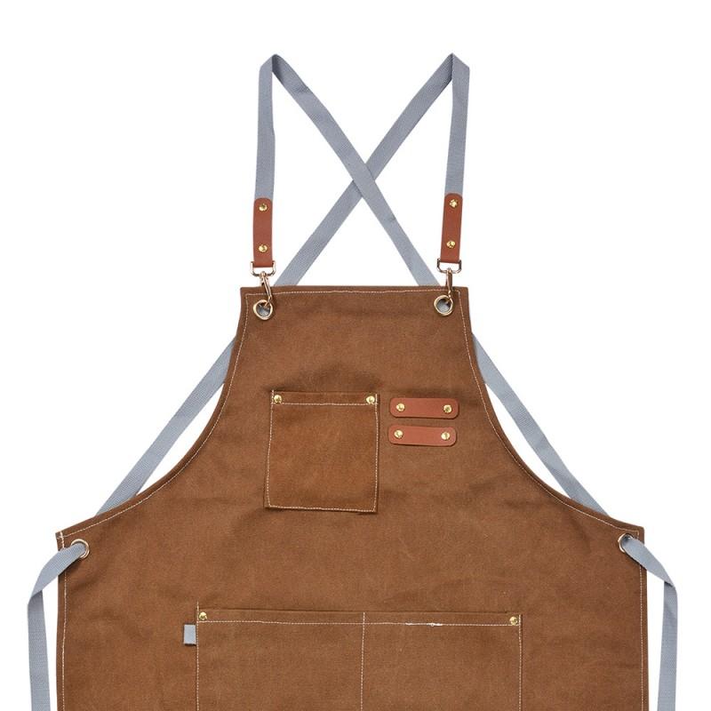 Clayre & Eef KT041.045 Keukenschort 63x75cm Bruin Polyester