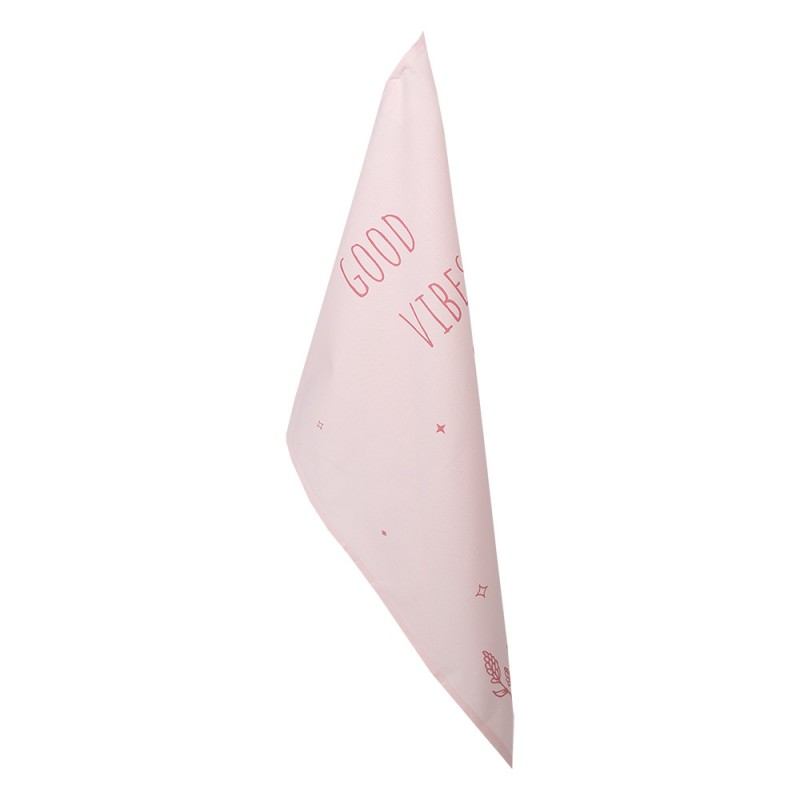 clayre & eef KT042.047 Theedoek 47x70 cm Roze Katoen Bloemen Keukenhanddoek