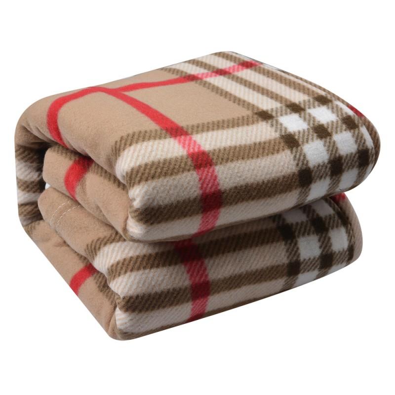 clayre & eef KT060.151 Plaid 180x200 cm Beige Polyester Ruiten Deken
