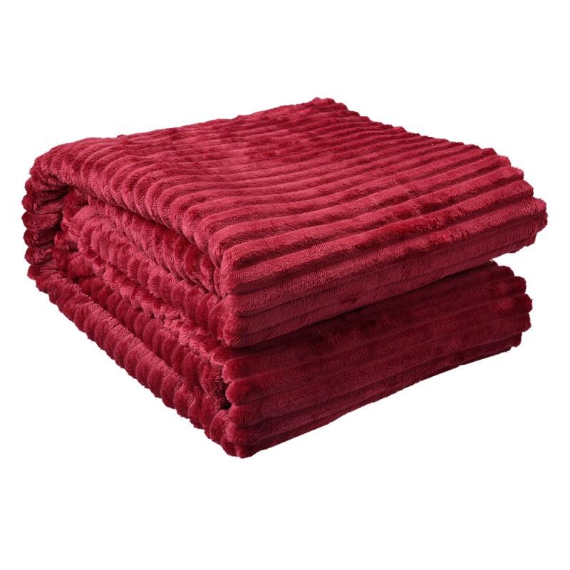 clayre & eef KT060.158R Plaid 180x200 cm Rood Polyester Deken
