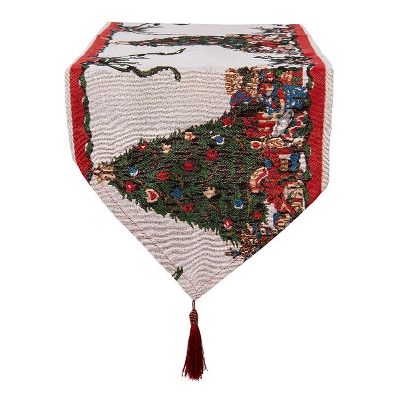 clayre & eef KT065.012 Tafelloper Kerst 33x180 cm Beige Polyester