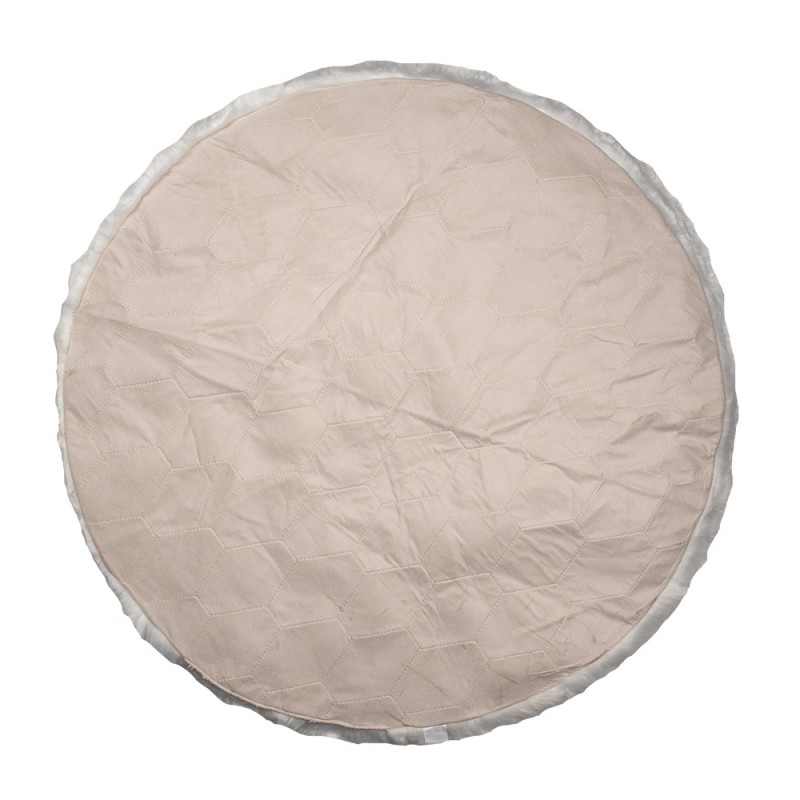 Clayre & Eef KT080.065 Vloerkleed Ø 100 Cm Wit Polyester Rond