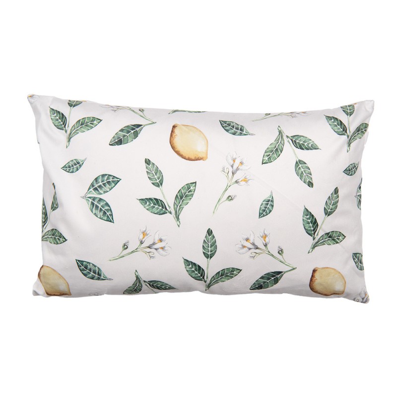 clayre & eef LEL36 Kussenhoes 30x50 cm Beige Polyester Citroenen Rechthoek