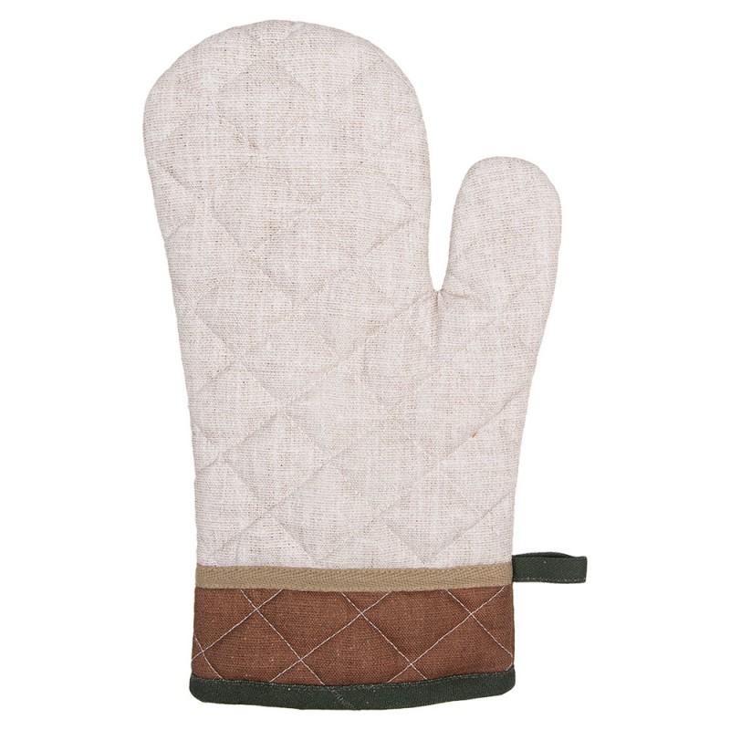 Clayre & Eef LFJ44 Ovenwant 18x30 Cm Beige Katoen Paddenstoelen