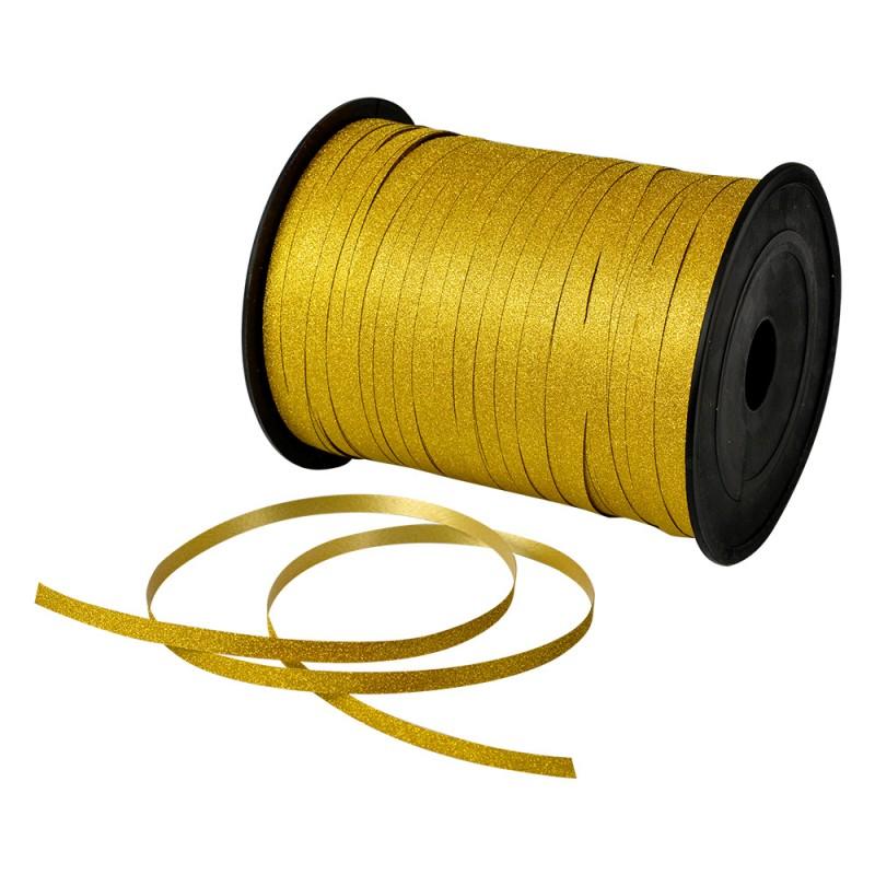 clayre & eef LI0149 Decoratie Lint 228 m Goudkleurig Kunststof