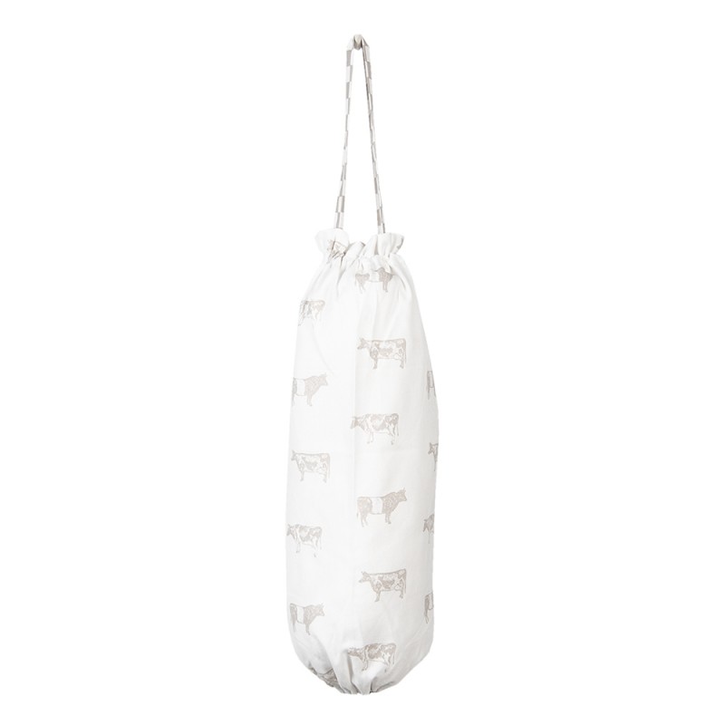 clayre & eef LWC49N Tassenopberger 23x48 cm Beige Wit Katoen Koeien Tassenzak