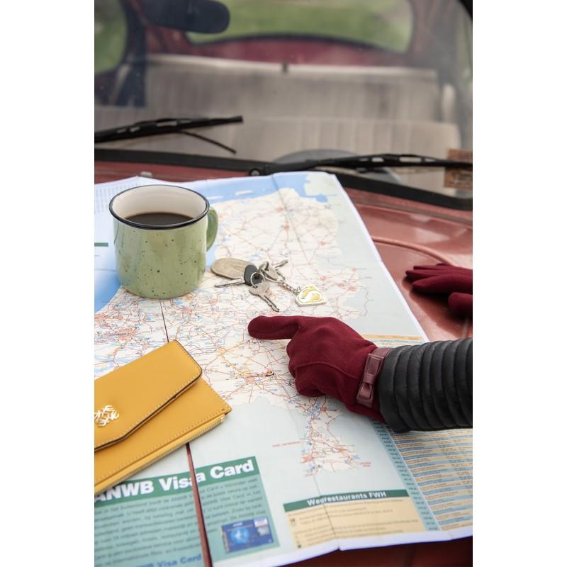 Clayre & Eef MLGL0044 Handschoenen Winter 8x24 Cm Rood Polyester Handschoenen Dames