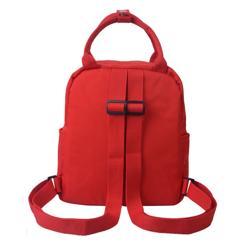 Clayre & Eef MLLLBAG0023R Rugzak 21x9x23 Cm Rood Kunststof Bloem Rugtas