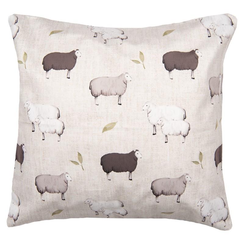 clayre & eef NSF22 Kussenhoes 45x45 cm Beige Polyester Schaap