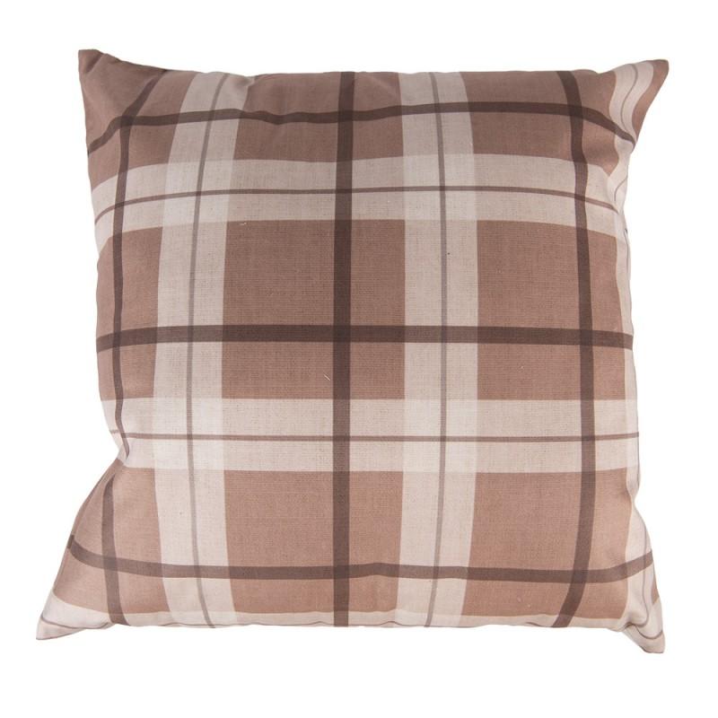 Clayre & Eef NWV20-1 Kussenhoes 45x45 Cm Beige Polyester Gewei