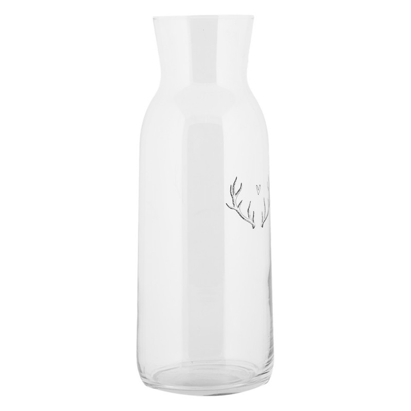 Clayre & Eef NWVGL0001 Karaf 1000 Ml Transparant Glas Gewei