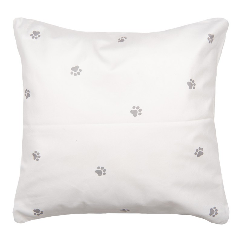 Clayre & Eef PWS21 Kussenhoes 45x45 Cm Wit Zwart Polyester Katten