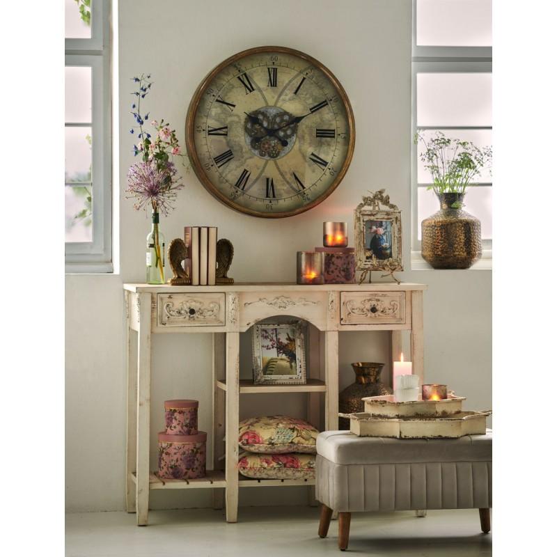 Clayre & Eef Q190.020 Kussenhoes 40x40 Cm Beige Roze Polyester Bloemen Vierkant Sierkussenhoes