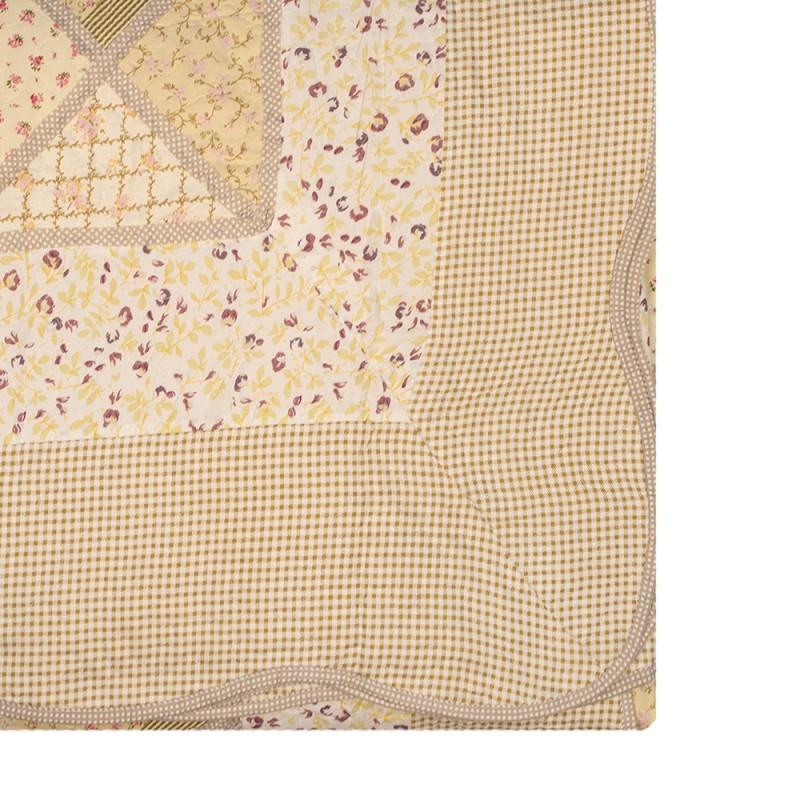 Clayre & Eef Q198.061 Bedsprei 230x250 Cm Groen Beige Polyester Sprei