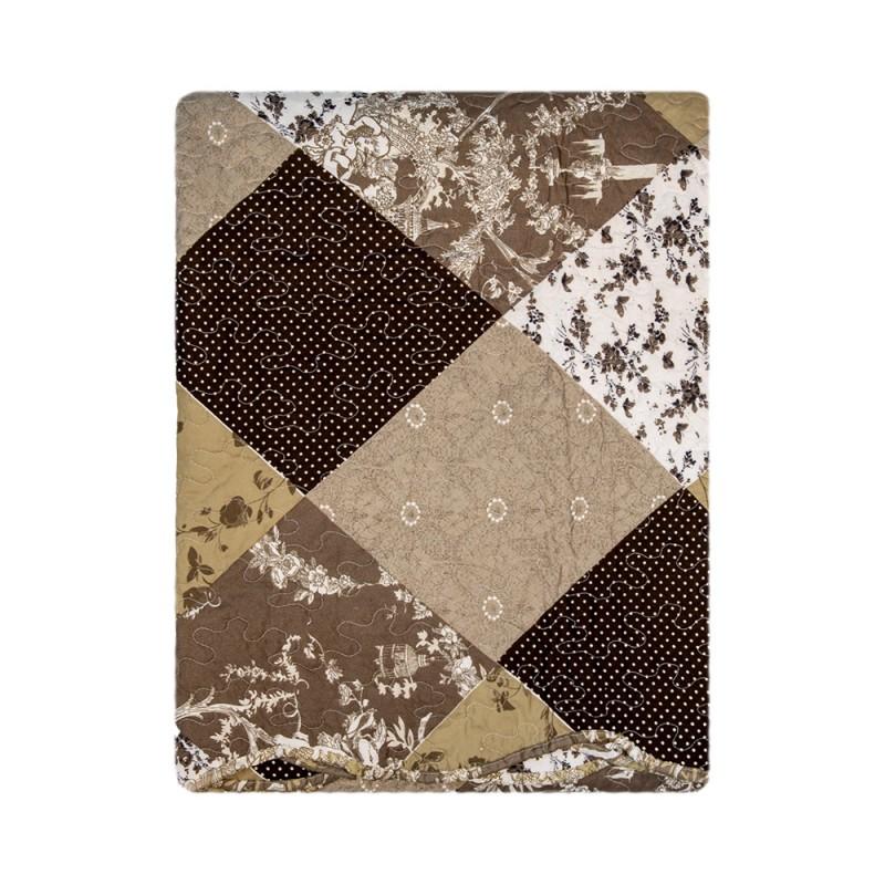 Clayre & Eef Q205.060 Bedsprei 180x250 Cm Bruin Polyester Sprei