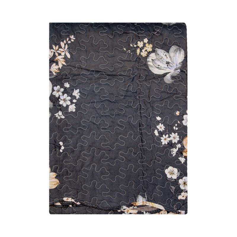 Clayre & Eef Q208.061 Bedsprei 230x250 Cm Grijs Beige Polyester Sprei