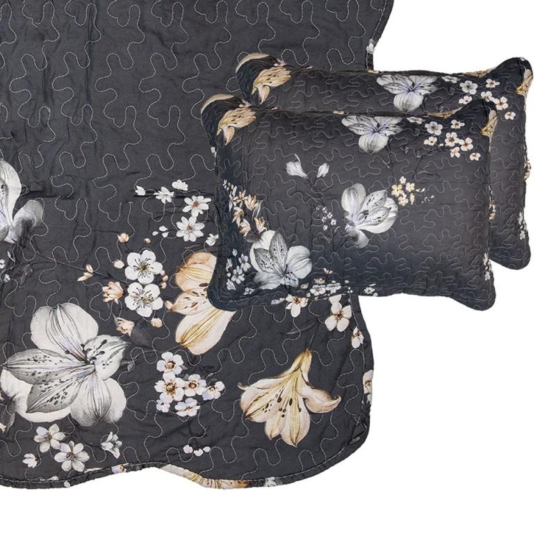 clayre & eef Q208.061 Bedsprei 230x250 cm Grijs Beige Polyester Sprei