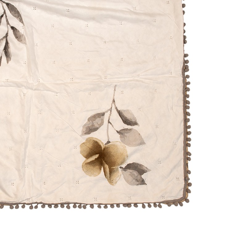 Clayre & Eef Q210.061 Bedsprei 220x240 Cm Wit Grijs Polyester Sprei