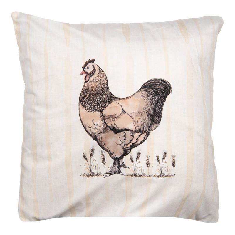 clayre & eef RFL24 Kussenhoes 45x45 cm Beige Polyester Kip