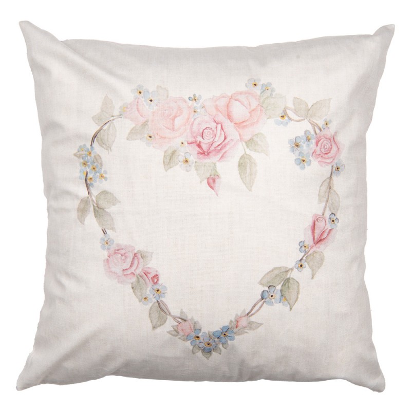 clayre & eef SLF22 Kussenhoes 45x45 cm Beige Polyester Hart