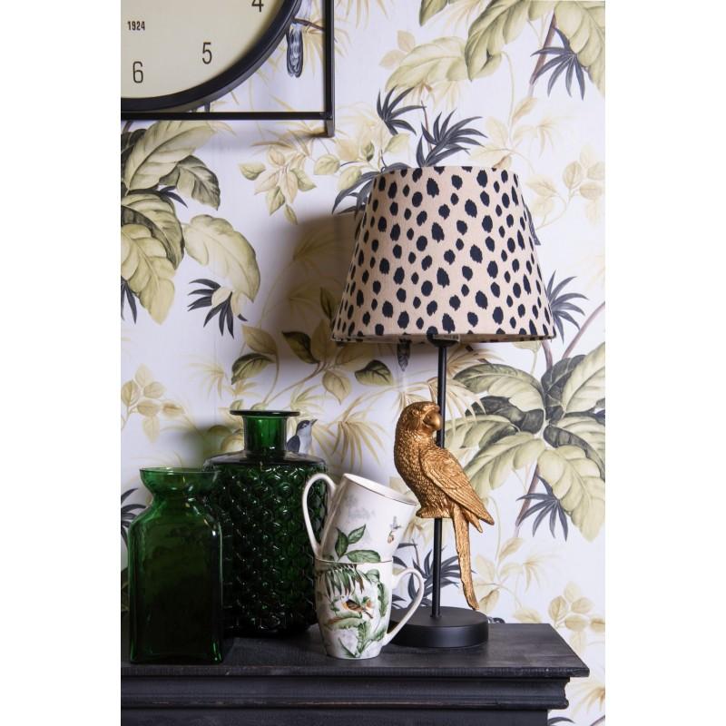 Clayre & Eef TRBMU Mok 360 Ml Wit Groen Porselein Vogels Rond Theemok