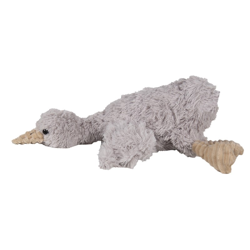Clayre & Eef TW0594 Knuffel Eend 39x15x10 Cm Grijs Pluche