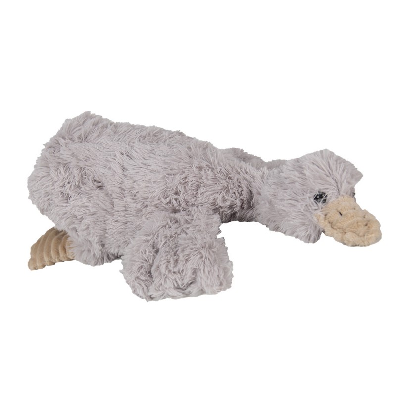 Clayre & Eef TW0594 Knuffel Eend 39x15x10 Cm Grijs Pluche