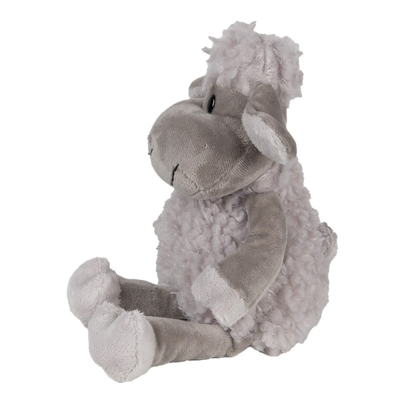 Clayre & Eef TW0595CH Knuffel Schaap 10x15x19 Cm Grijs Pluche