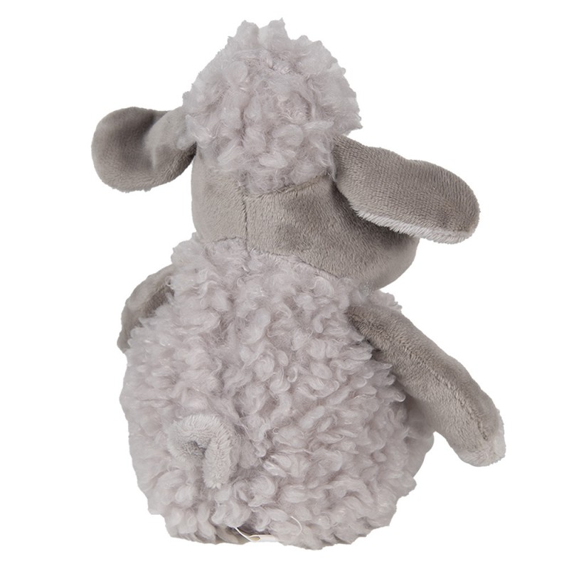 Clayre & Eef TW0595CH Knuffel Schaap 10x15x19 Cm Grijs Pluche