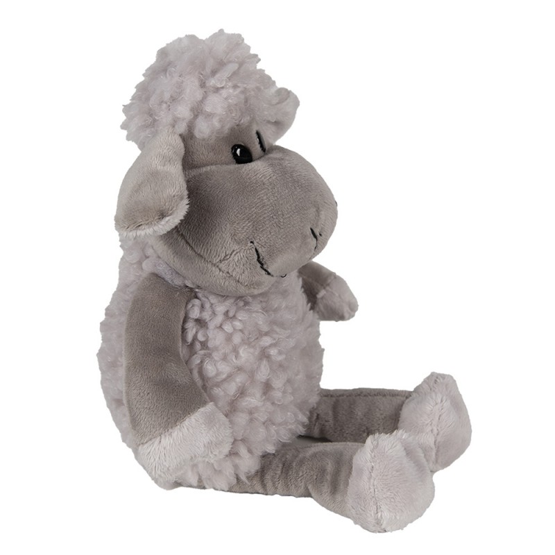 Clayre & Eef TW0595CH Knuffel Schaap 10x15x19 Cm Grijs Pluche