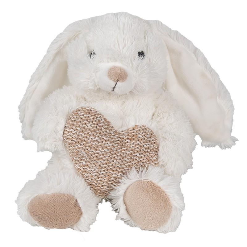 clayre & eef TW0600 Knuffel Konijn 11x14x14 cm Beige Pluche