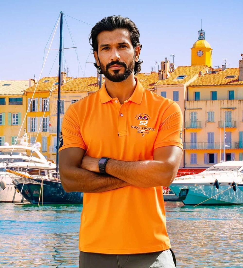 Code Zero 52 Super Series Polo Heren Saint-Tropez Oranje XL