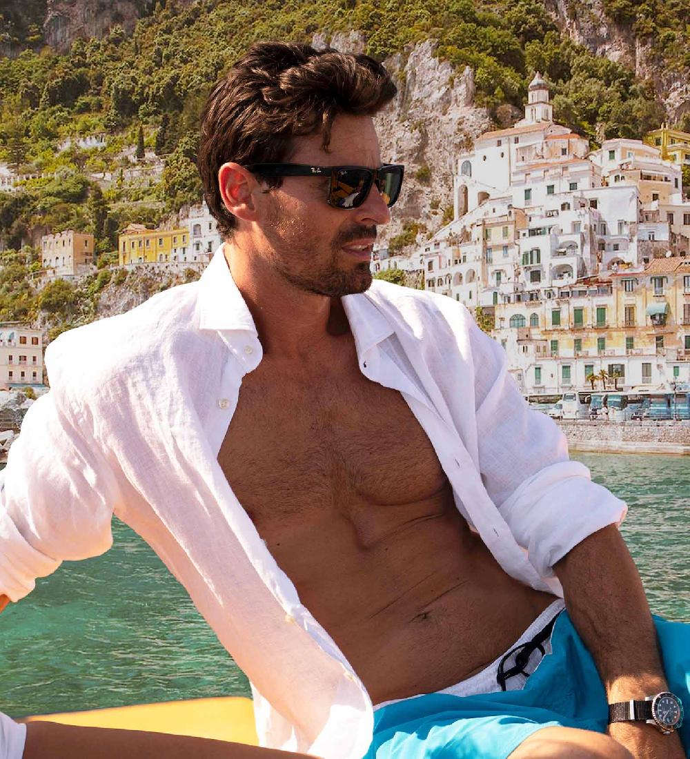 Code Zero CODE-ZERO Linnen Overhemd Heren Amalfi Wit S