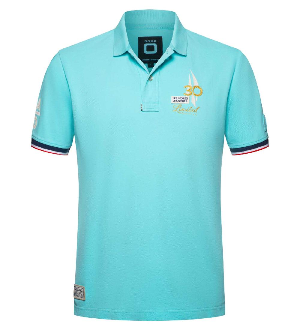 code zero Les Voiles d'Antibes Polo Heren Limited Edition Lichtblauw L