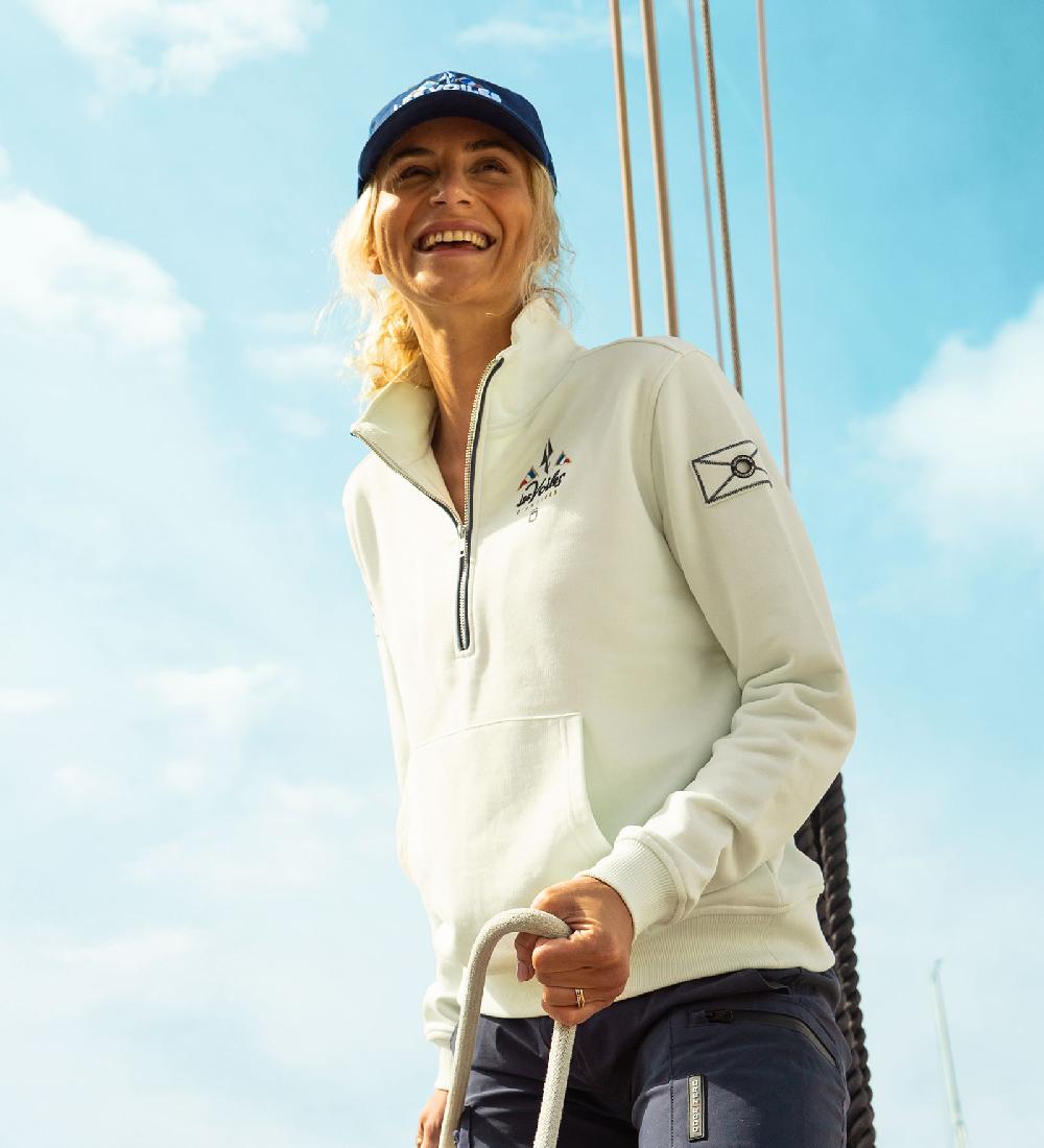 Code Zero Les Voiles D'Antibes Short-Zip Sweatshirt Dames Prestigieux Turkoois S