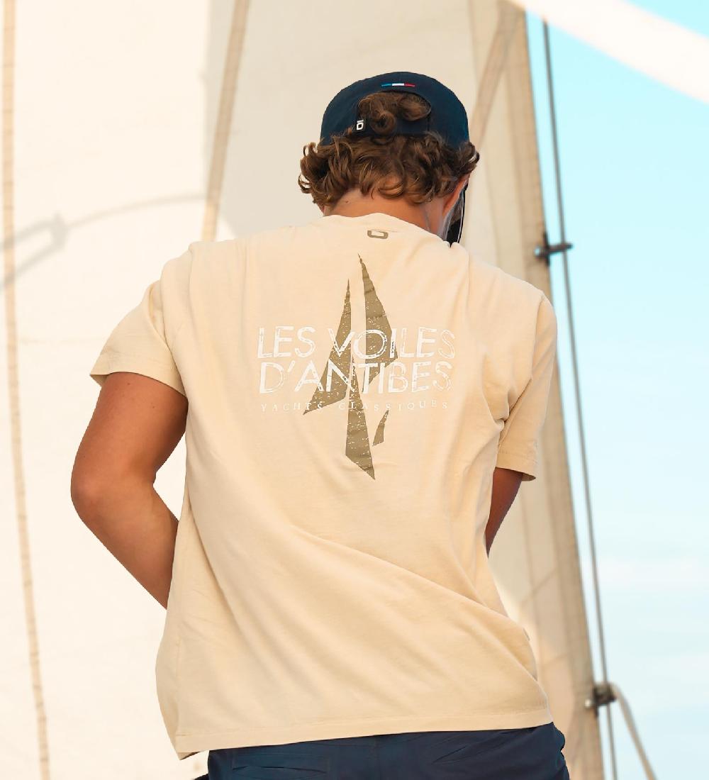 Code Zero Les Voiles D'Antibes T-Shirt Heren Washed Beige M