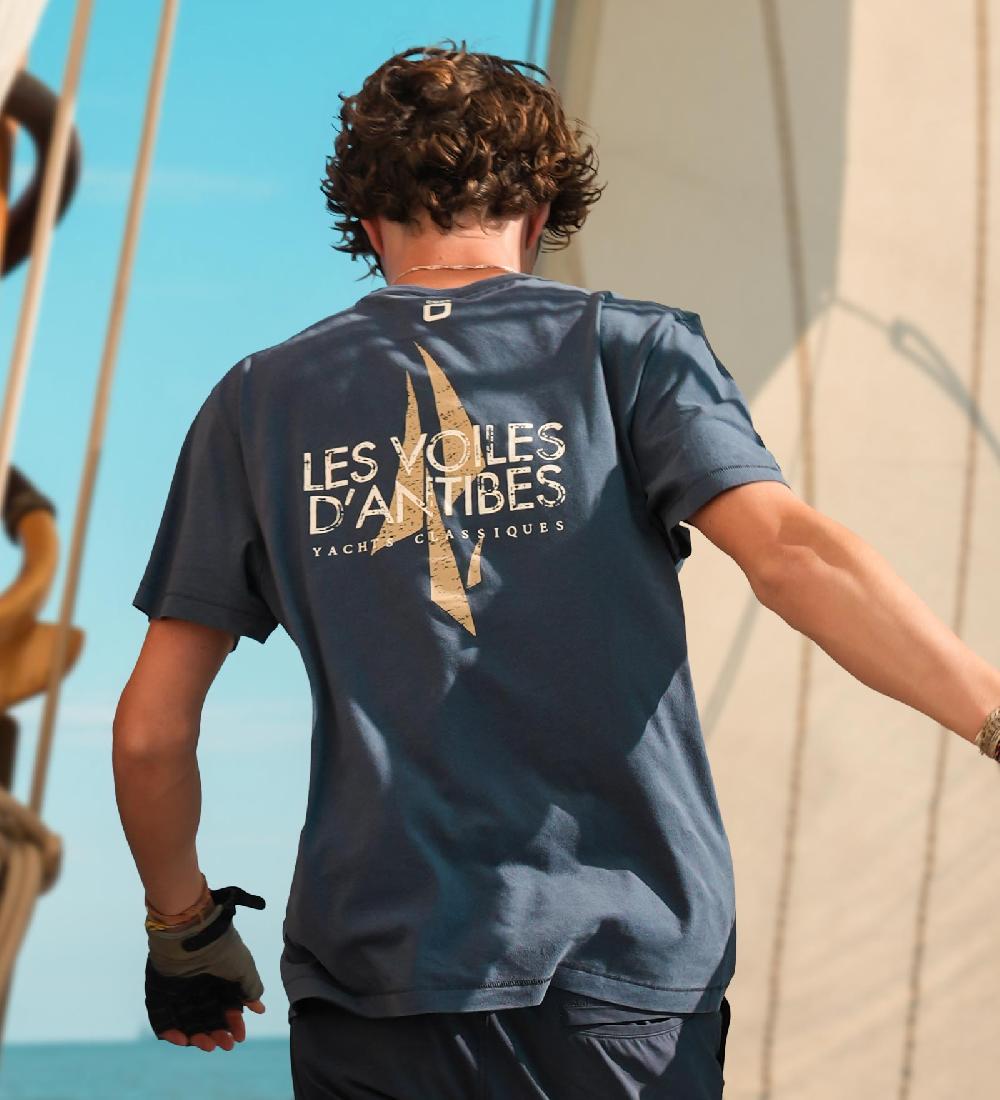 Code Zero Les Voiles D'Antibes T-Shirt Heren Washed Marine M