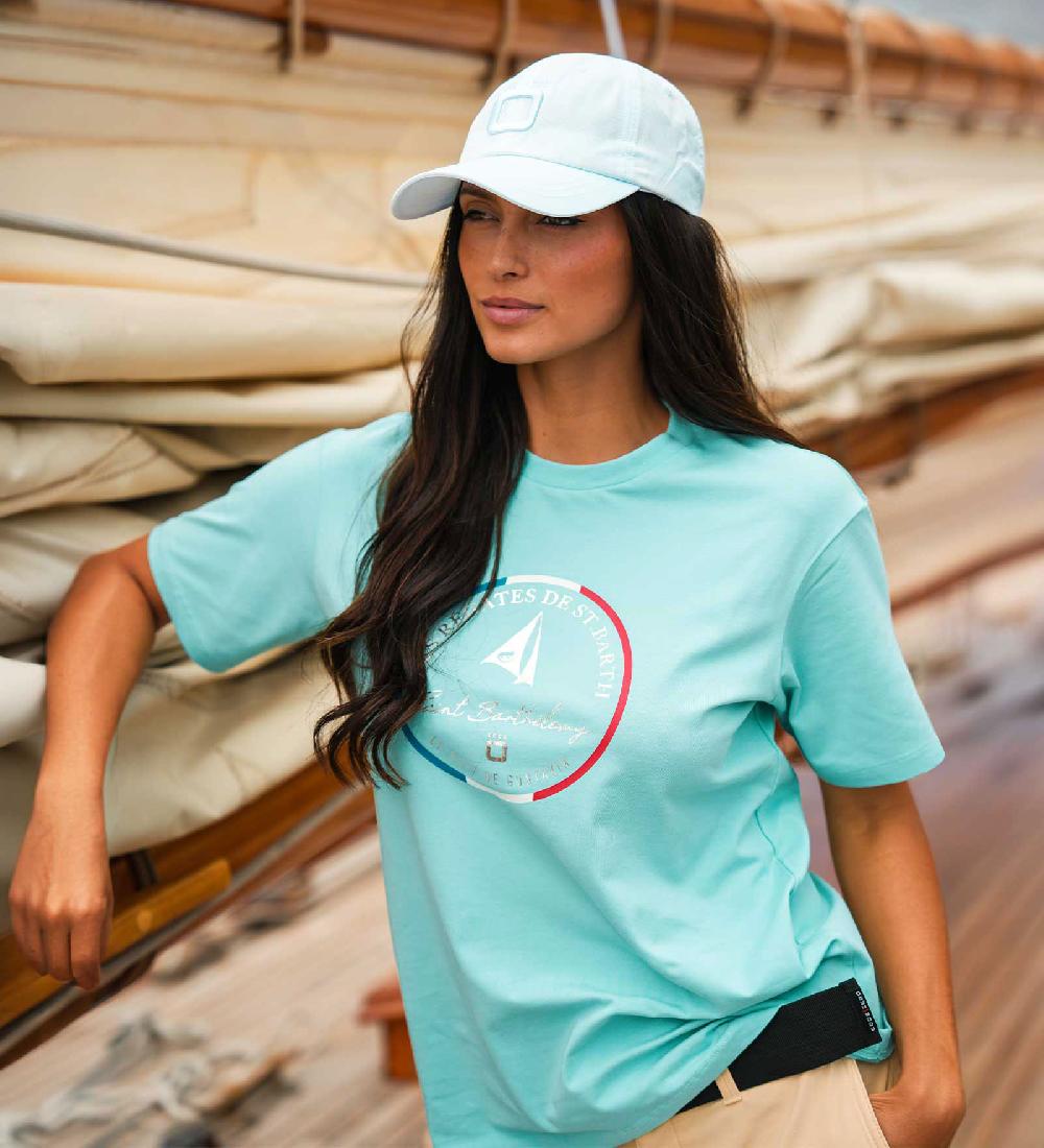 Code Zero Les Voiles De St Barth T-Shirt Dames Le Port De Gustavia Turkoois M