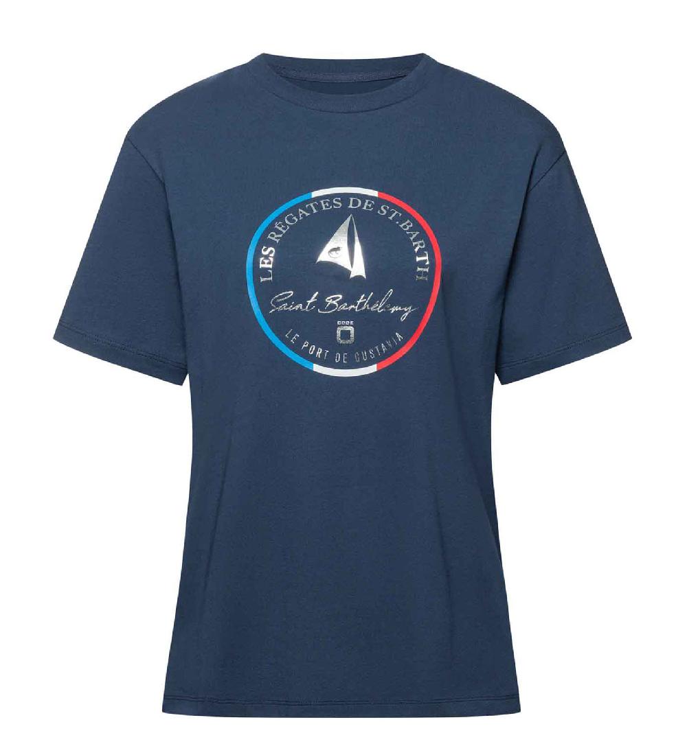 code zero Les Voiles de St Barth T-Shirt Dames Le Port de Gustavia Marine XL