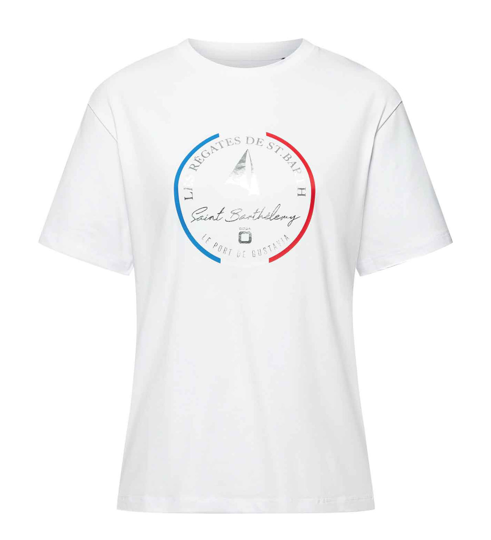 code zero Les Voiles de St Barth T-Shirt Dames Le Port de Gustavia Wit XL