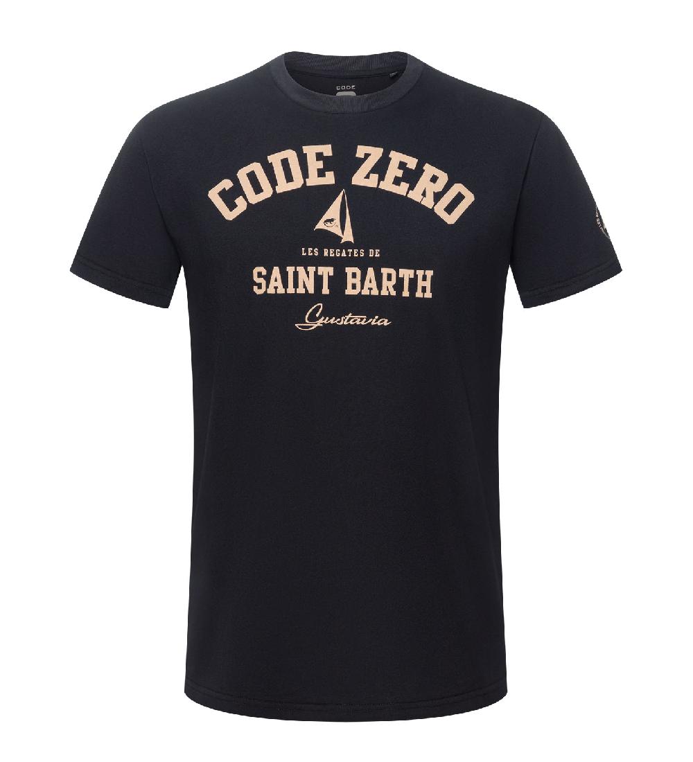 code zero Les Voiles de St Barth T-Shirt Heren Washed Zwart L