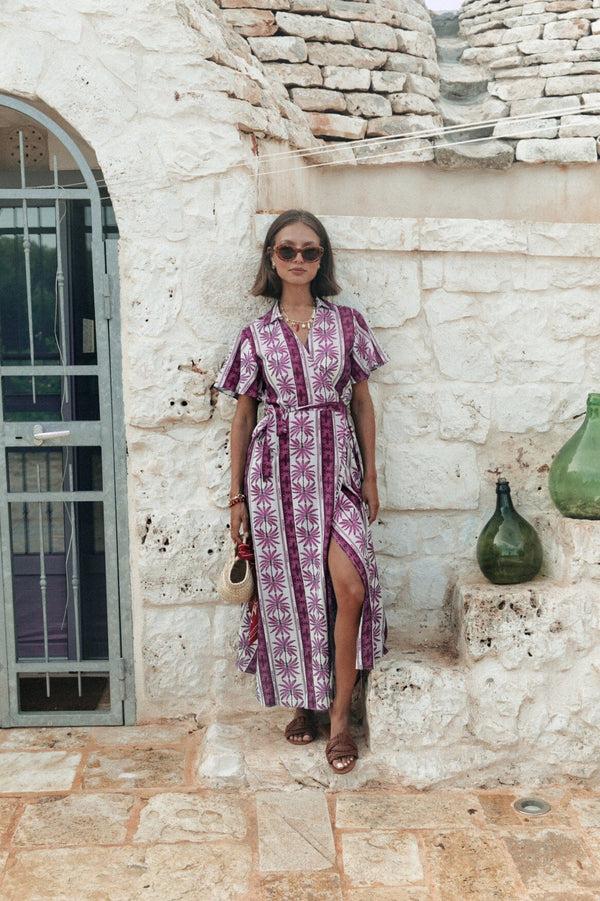 colourful rebel Ava Palm Wrap Dress